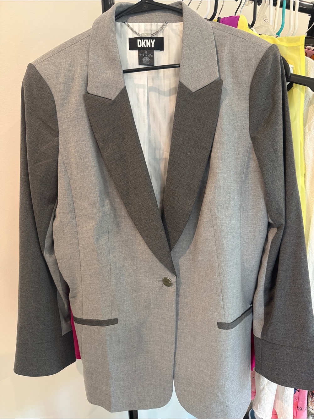 NWOT DKNY Two-Tone Gray and Dark Gray Blazer